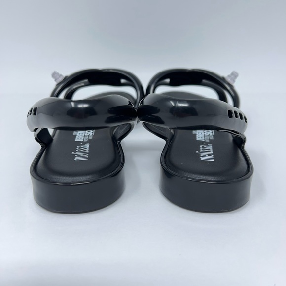 Melissa + Jeremy Scott Womens Tube Slingback Sandals Black Rubber Flat 5-9 New - Picture 6 of 16